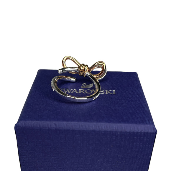 Swarovski Lifelong Bow ring Bow, White, Mixed metal finish Size Eur 58 / 8 USA - Picture 4 of 7